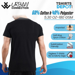 Pack of 12 Shirts | Black Crew Round Neck T-Shirt | Urban Connection | Small-6XL