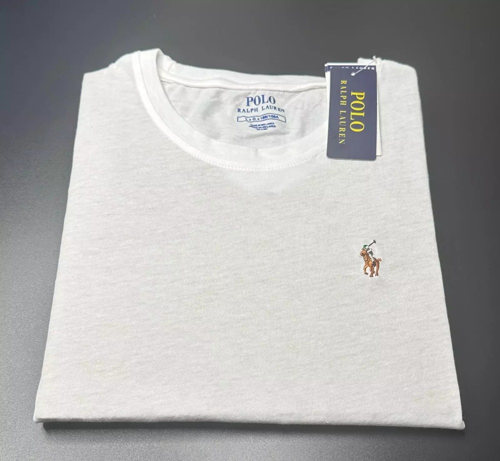 NWT Polo Ralph Lauren Men Short Sleeve Crew Neck White Free Shipping