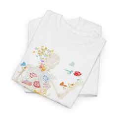 Cool Skeleton Plant Flower Halloween Tee