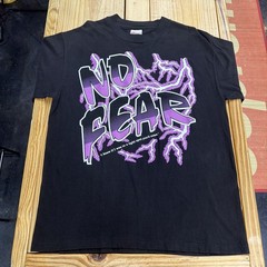 Vintage 90’s No Fear Lightning Graphic Black T-Shirt Men’s Large Single Stitch