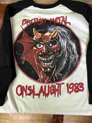 Iron Maiden British Metal Ounslaught 1983 Raglan S to 3XL