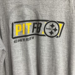 Majestic Pittsburgh Steelers Pit FB Tee Shirt Poly Cotton Blend Grey XLT