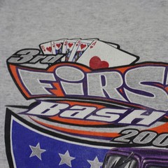 Vintage First Bash 2002 Shirt Mens XL Hot Rod Racing Henley Poker Graphic Tee