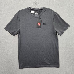 Quiksilver Men Shirt Small Gray Logo Everyday Crew Tee Polyester Spandex NWT