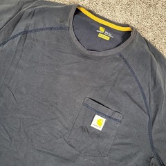 Carhartt Pocket Tee Mens 2XL Tall Blue Force Relaxed Fit Cotton Blend Flaw