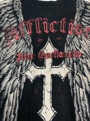 Vintage Y2K Affliction Signature Series Men’s Black Graphic Logo T-Shirt L