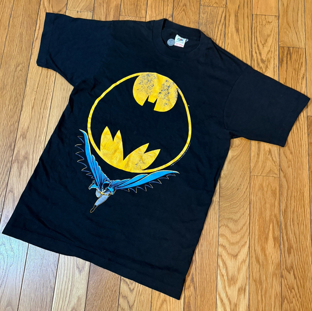 Single Stitch Vintage 80s Batman DC Comic Graphic Tee Black Cotton M Made in USA