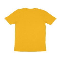 Round Neck Golden Yellow Color Mix Size Half Sleeve Casual Wear T shirt For Men
