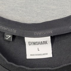 Gymshark T Shirt Mens Large Black Crew Neck Gym Workout Casual Logo