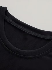 Unisex Crew Neck Casual T-Shirt Comfortable Stretch Fabric Summer Wear♪