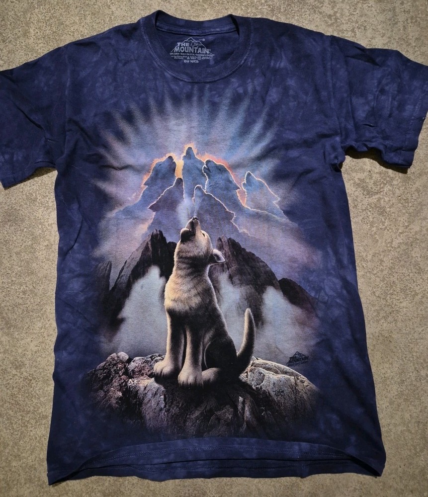The Mountain Sz S Purple/DK Blue Leader Of The Pack Wolf Tie Dye T-Shirt