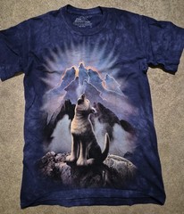 The Mountain Sz S Purple/DK Blue Leader Of The Pack Wolf Tie Dye T-Shirt