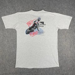 Vtg Fast Fridays Speedway Motorcycle Racing T-Shirt Mens XL Gray Made In USA
