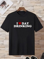 Men’s Casual Short-Sleeve T-Shirt Letter Design – Breathable , Machine Washable❀