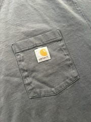 Carhartt Men’s Gray Pocket Logo T-Shirt 2XL Regular Crew Neck Short Sleeve