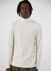 Joseph Waffle Turtleneck S-XL Mens Ivory Black Long Sleeve Standard Cloth New