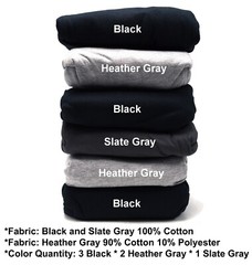 6 Fruit Of The Loom XL 46-48 Black Gray Pocket T-Shirts EG 117-122 CM