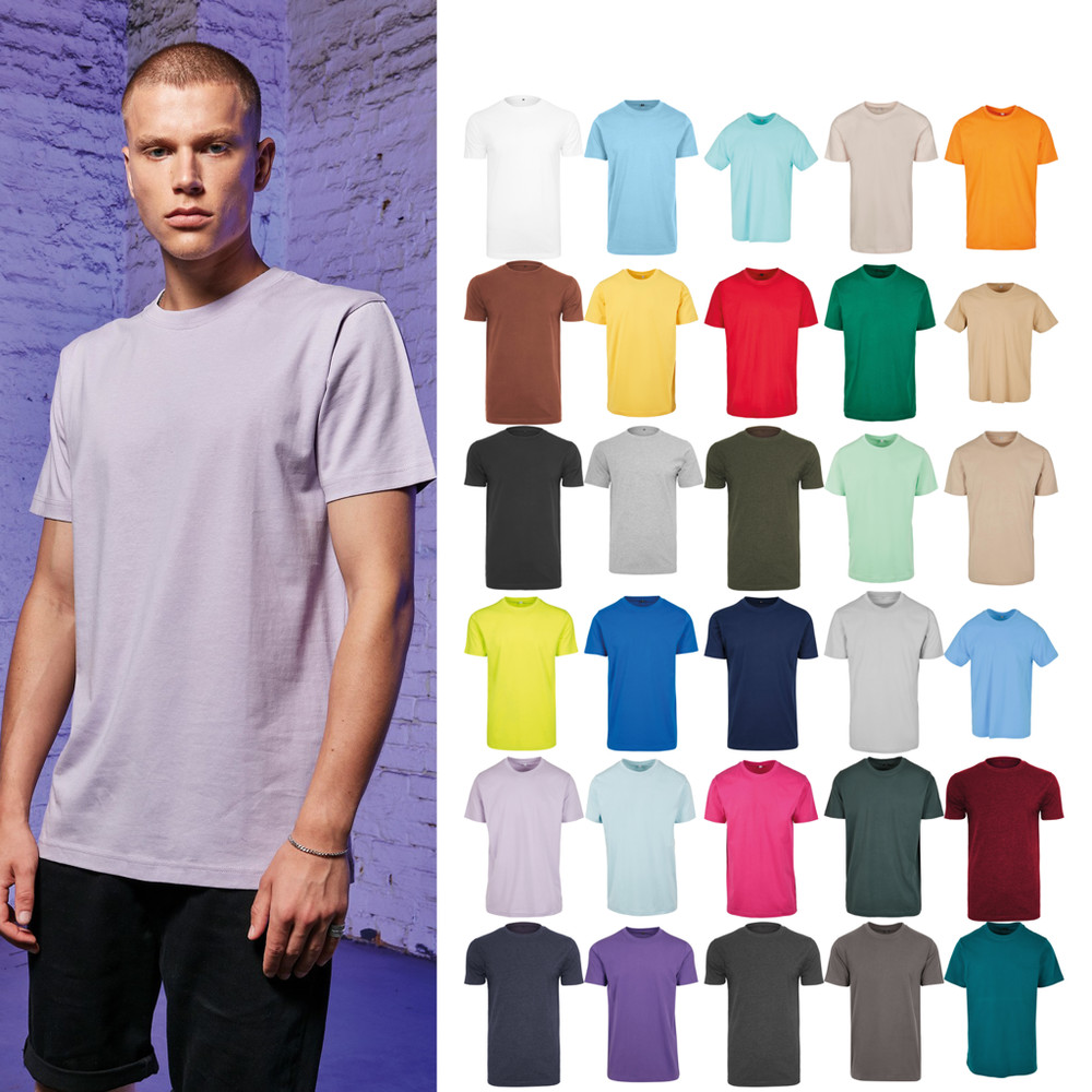 Build Your Brand T-shirt round-neck – Fine cotton, Set-in sleeves (B)