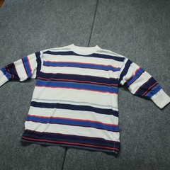 Vintage Levi’s Relaxed Fit T-Shirt Mens M White Blue Striped Crew Neck Comfort