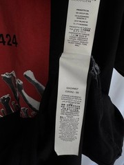 424 Black Graphic T-Shirt Mens Size M Red Box Logo Streetwear Designer Tee