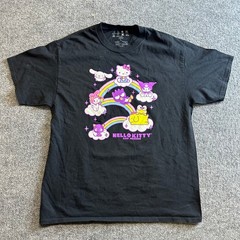Sanrio T-Shirt Mens L Black Hello Kitty and Friends Rainbow Graphic Crewneck