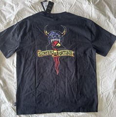 NWT Quiksilver Surfers of Fortune Boogieman T Shirt Mens Large Black Oversized