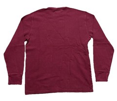 Polo Ralph Lauren Mens Large Shirt Waffle Knit Thermal T Maroon L/S Pull on Logo