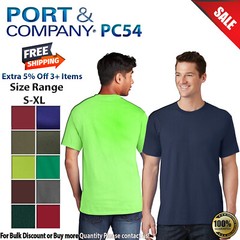 Port & Company PC54 Mens Short Sleeve Core Cotton Crew Neck Relaxing T-Shirt