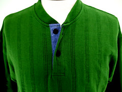 VTG 80s 90s COLUMBIAKNIT Henley T-Shirt Men’s Size M Green Ribbed USA MADE ~NEW*