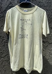True Vintage 80s N.A.F.A.C Archery T Shirt Sz L Bulkley Smithers B.C Yellow USA