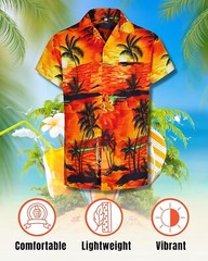 Men Hawaiian Shirt Casual Short Sleeve Undershirt Cruise Tee Beach Holiday Party