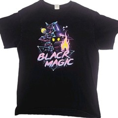 Vintage FINAL FANTASY 2000s Y2K Black Magic T Shirt Black Size M Anime Tee Rare