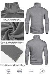 Men Mock Turtleneck T-Shirt Long Sleeve Pullover Seamless Undershirt Basic Tops