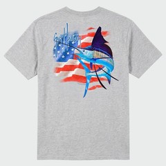 Guy Harvey Patriotic Pocket T-Shirt XXL in Sport Grey Heather NWT