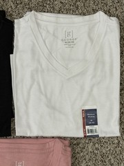 New George 3-PACK Men’s V-Neck T-shirt Tee Moisture Wicking Sz 38-40 MEDIUM (G8)