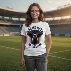 Game Day on the Pitch Women Soccer Shirt USA Eagle Patriotic Fan Tee Gift Her