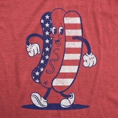 Mens Fourth Of July Hotdog T Shirt Funny Patriotic Cookout Grilling Tee for Guys