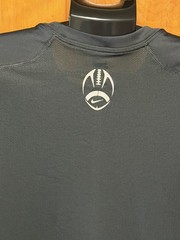 Nike Football Dri-Fit Shirt Mens Large Gray Vertical Graphic Tee