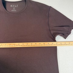 BYLT Premium Basics LUX T-Shirt Mens Large Brown Cotton Blend Minimalist Workout