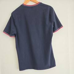 Ben Sherman Shirt Mens Large Navy Blue Pocket Tee Contrast Trim Stretch Casual