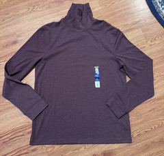 Apt. 9 Premier Flex Long Sleeve Mock Turtleneck Shirt Men’s Sz Large Maroon New
