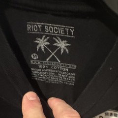Riot Society Sugee Cat Double-Sided Graphic Cotton Men’s Black T-Shirt M