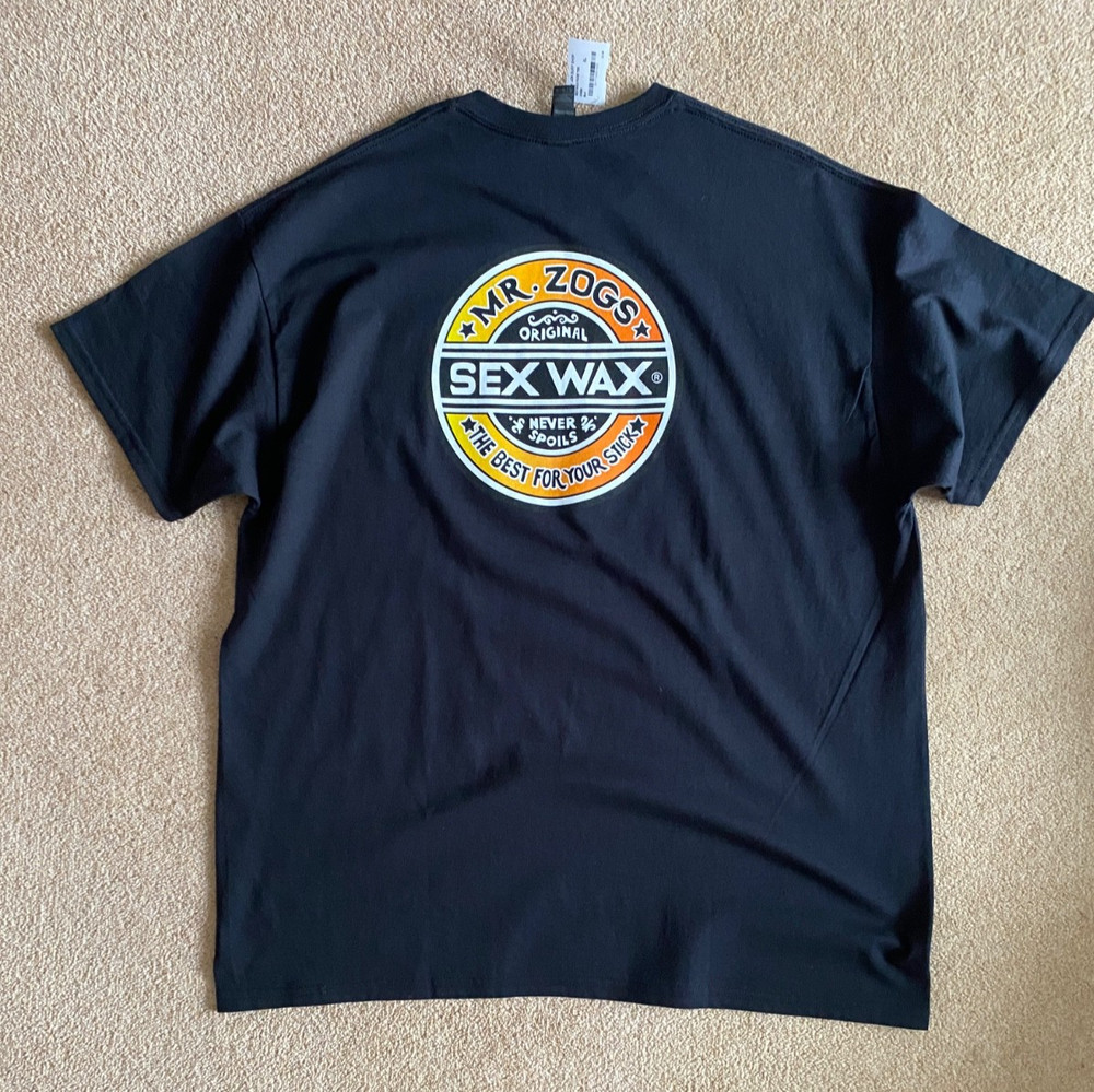 BNWT MR ZOGS SEX WAX BACK LOGO BLACK SURF TSHIRT XL