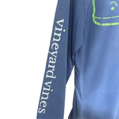 Vineyard Vines Men’s Small Long Sleeve T Shirt Blue with Bright Green Whale Logo