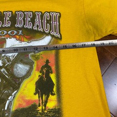 Vintage Myrtle Beach Motorcycle Shirt Mens Medium Yellow Bike Week Y2K 2001