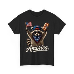 USA America Raccoon Hot Dog 1776-2026 4th of July 250 Years Funny Unisex T-Shirt