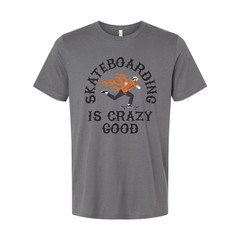 Unisex Skateboarding Graphic T Shirt With Flaming Skater Illustration And Is Cra