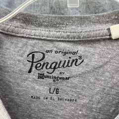 Penguin Mens T-Shirt Large L Binocular Logo Gray Short Sleeve Blended Fabric