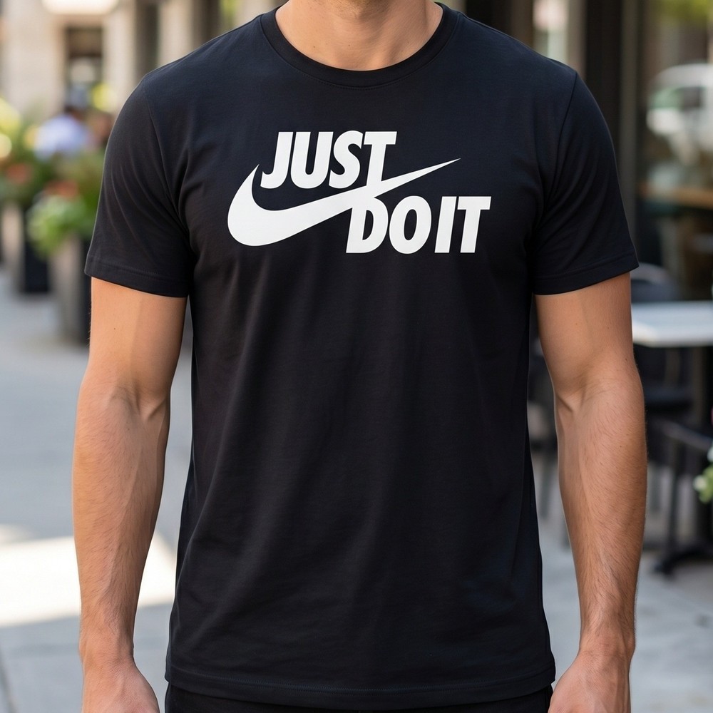 Nike Mens Just Do It Graphic T-Shirt Black Short Sleeve Crew Neck XXL AR5006-010