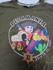 Pezamania 32 XL Olive Green T Shirt PEZ Collector Convention July 19-22 2023
